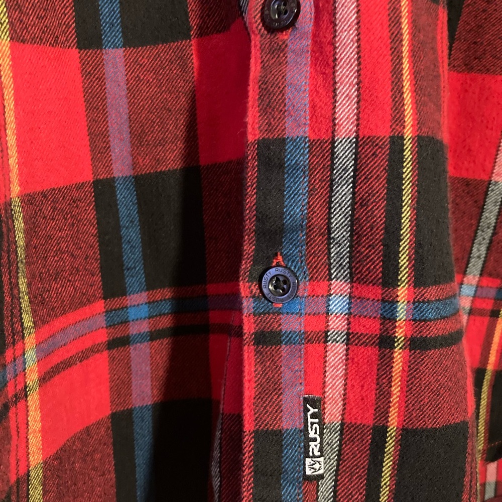 Rusty Medium Long Sleeve Button-Up Flannel Shirt - Picture 2 of 5